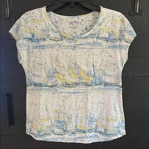 Coral Bay Women's Nautical Print Short Sleeve Tee